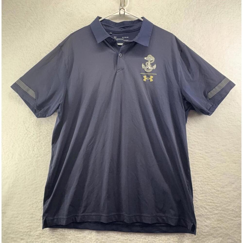 Navy Midshipmen Under Armour Heatgear Polo Mens XL Team Issue - Picture 2 of 5